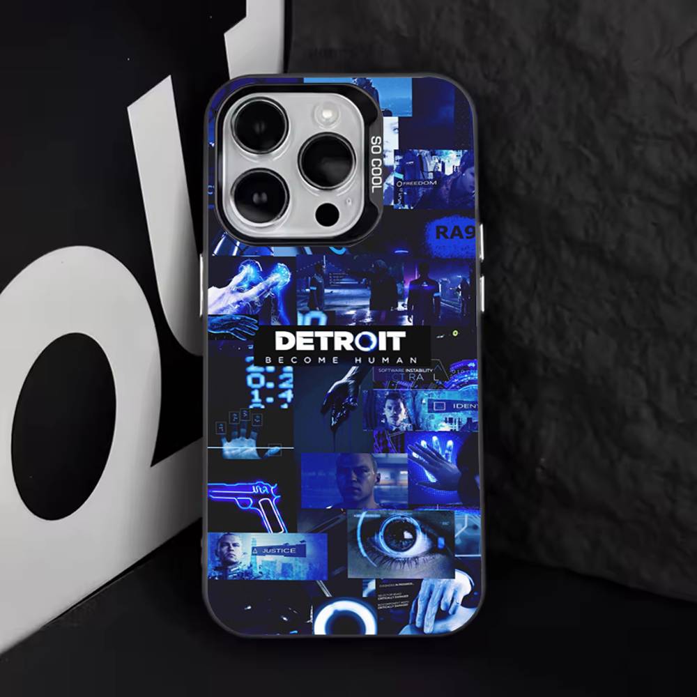 

D-Detroit Become Human Чехол для телефона iPhone 17,16,15,14,13,12,11,Pro,XS,Max,Plus,Mini,SE4,E Черный Матовый Ударопрочный Чехол iPhone13