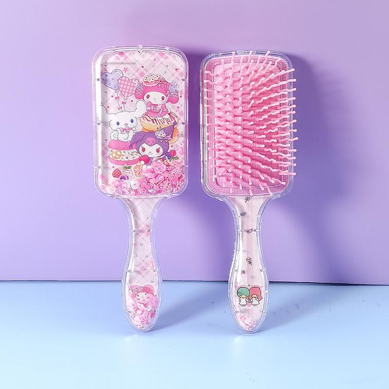 Kawaii Sanrio Kuromi Air Cushion Massage Combs My Melody Cinnamoroll Comb Hair Brush Hairdressing Tool Girls Gift