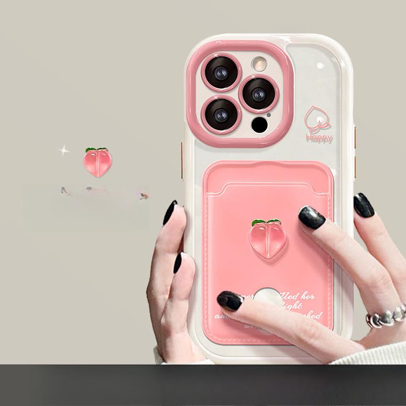 

Подходит для Apple 15 Чехол для мобильного телефона для женщин IPhone 14pro Peach Doll Card Pack Lanyard 13/12 Advanced Anti-Fall iphone 15