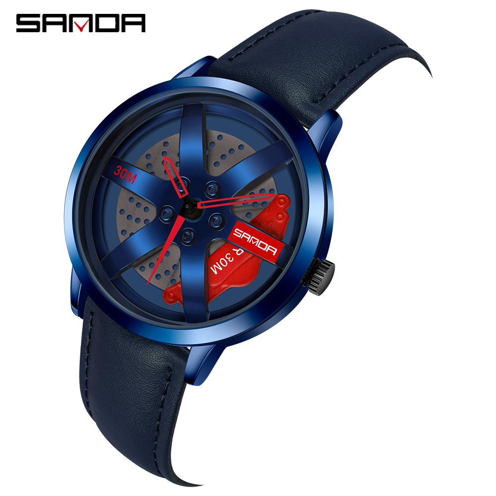 Sanda Meilleure Vente 1088 Montre pour Adolescent: Personnalisé, Cadran Rotatif 3D, Tendance, Quartz Étanche.