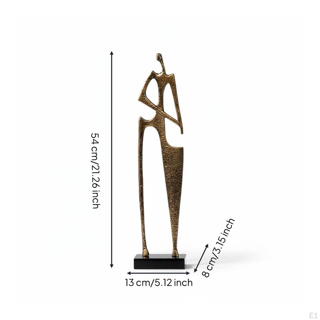 Abstract Human Figure Rustic Minimalist Style Metal Person Sculpture Unique Design Modern Art Statue