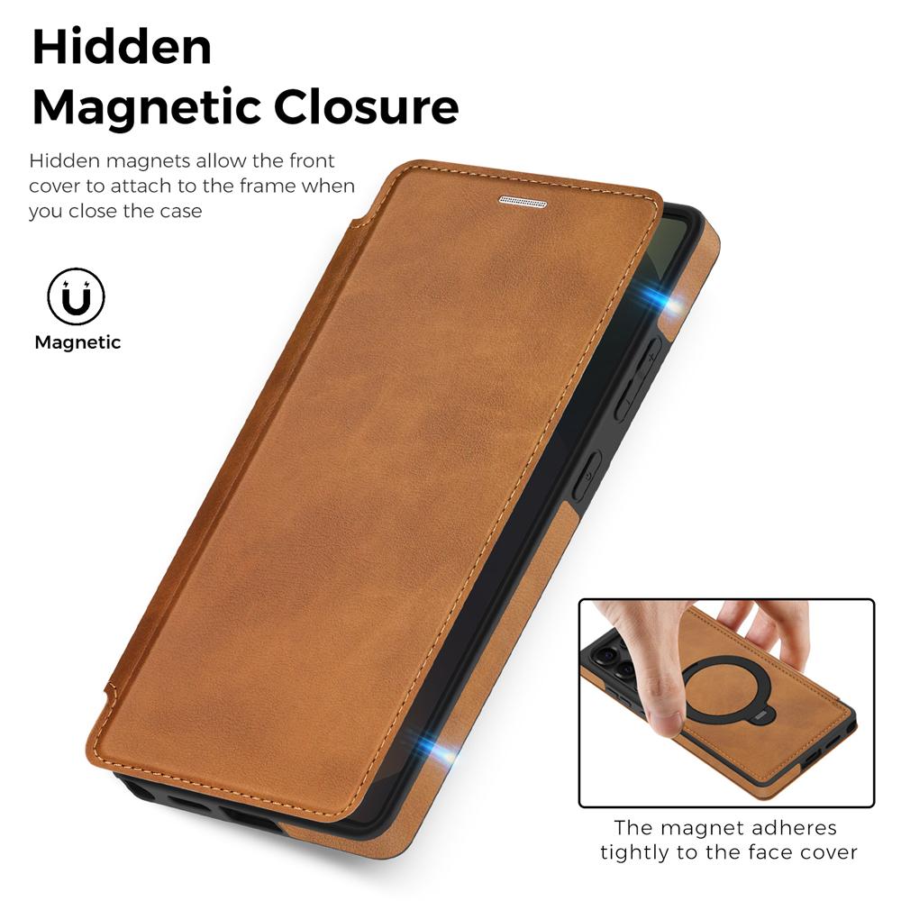 KEYSION Leather Flip Wallet Case for Samsung Galaxy S25 S26 Ultra 5G S26+ S25 FE Card Slots Magnetic 360 Ring Stand Phone Cover