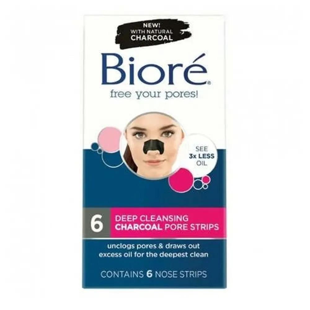 Biore Deep Cleansing Charcoal Pore Strips (3 packs of 6)