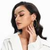 SAUVOO 3 Pairs/Set Metal Hoop Earrings Set 20/30/40mm Big Round Circle Earrings For Women Gold Silver Plated Fashion Jewelry