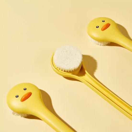 2Pcs Bath Brush Duck Design Gentle Exfoliation Deep Cleansing Bath Brush with Long Handle Ergonomic Grip Back Scrubber