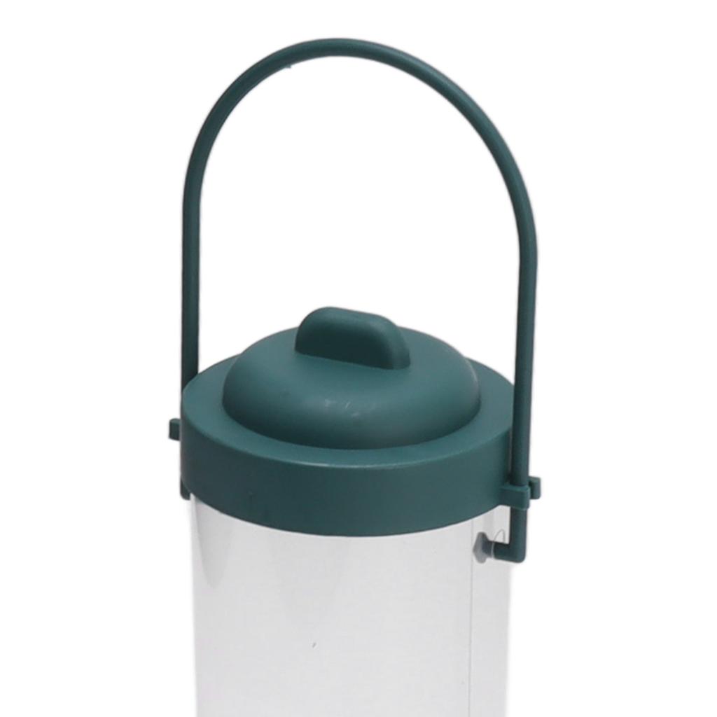 2 Set Bird Tube Feeder Plastic Transparent Hanging Finch Feeder Garden Decoration with 2 Vents 2 Ports