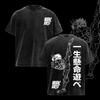 Tricou Baki Hanma Wake Up Față-Spate Spălat cu Acid Sală Fitness Anime Vintage Negru Supradimensionat Unisex Streetwear Tricou