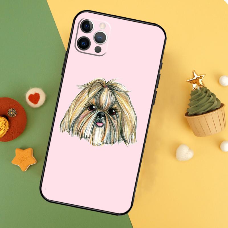 Cartoon Shih Tzu Dog Phone Case For iPhone 17 17Air 16 16E 15 14 13 12 11 Pro Max 12 13 Mini Shockproof Cover