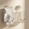 Storage Box with Vacuum Suction Cup Wet Tissue Holder Hygienic Wipe Holder Cute Bear Shape Kitchen Bathroom Organizer