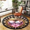 1pc Diamond Heart Round Chair mat Area Rug - Non-Slip, Floor Mat for Office, Bedroom, and Indoor Decor -1002199