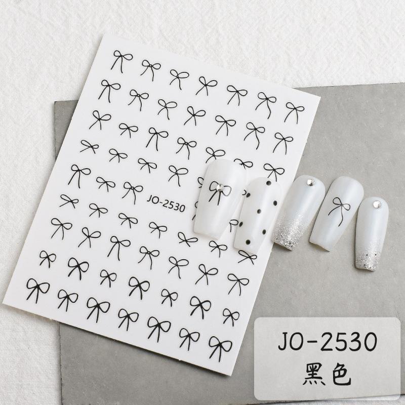 Multi-Size Bow Nail Art Sticker Sweet Wind White Bow Wearing Nail Adhesive Nail Sticker
