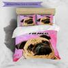 3PC Custom Name Pug Pearl Necklace Art Bedding Set Duvet Cover Closure Includes 1 Duvet Cover & 2 Pillowcases for Bedroom