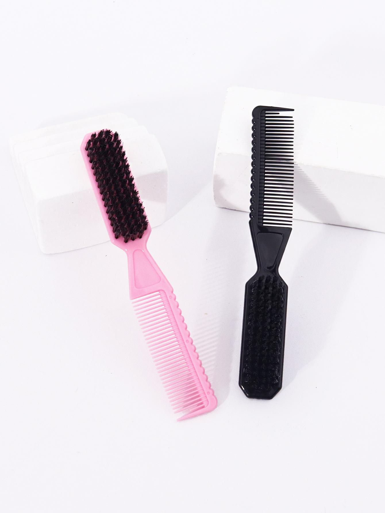 

2 шт. двусторонняя щетка для чистки для стрижки волос, чистки и укладки, интегрированный инструмент для укладки, Специально для париков из натуральных волос