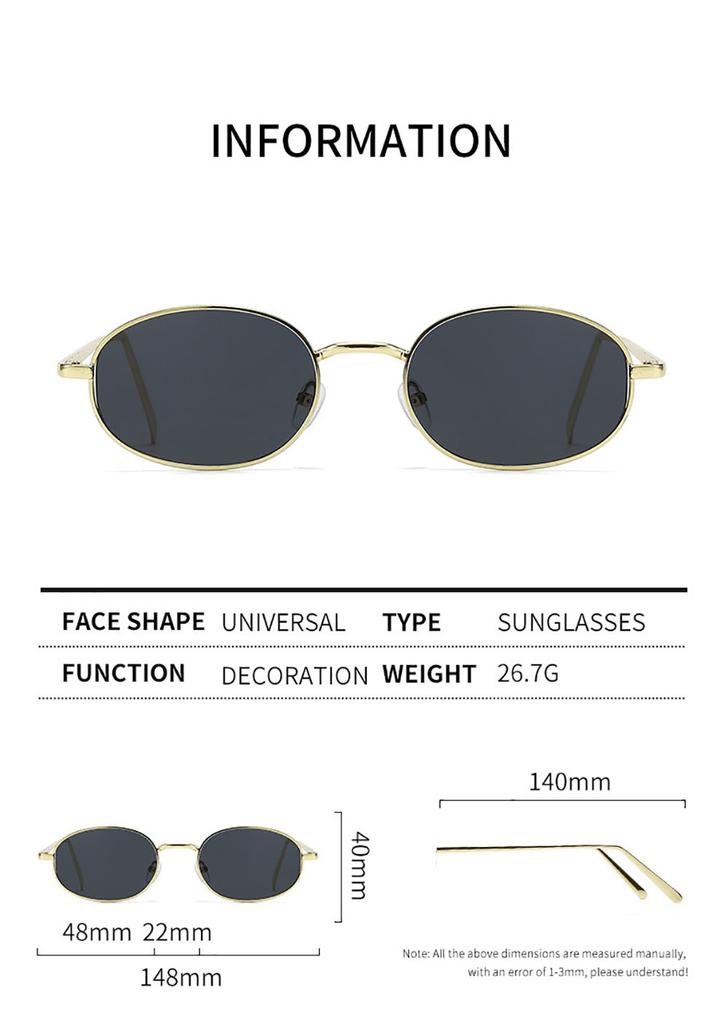 Small Frame Retro Oval Sunglasses Fashionable Men's and Women's Street Photography Sunglasses Trendy Round Frame Sunglasses