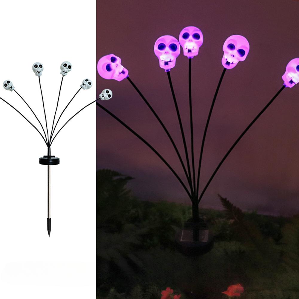 

1 шт. Солнечный светильник ужаса в виде черепа, светодиодный светильник для украшения сада на Рождество, Хэллоуин, праздничный светильник