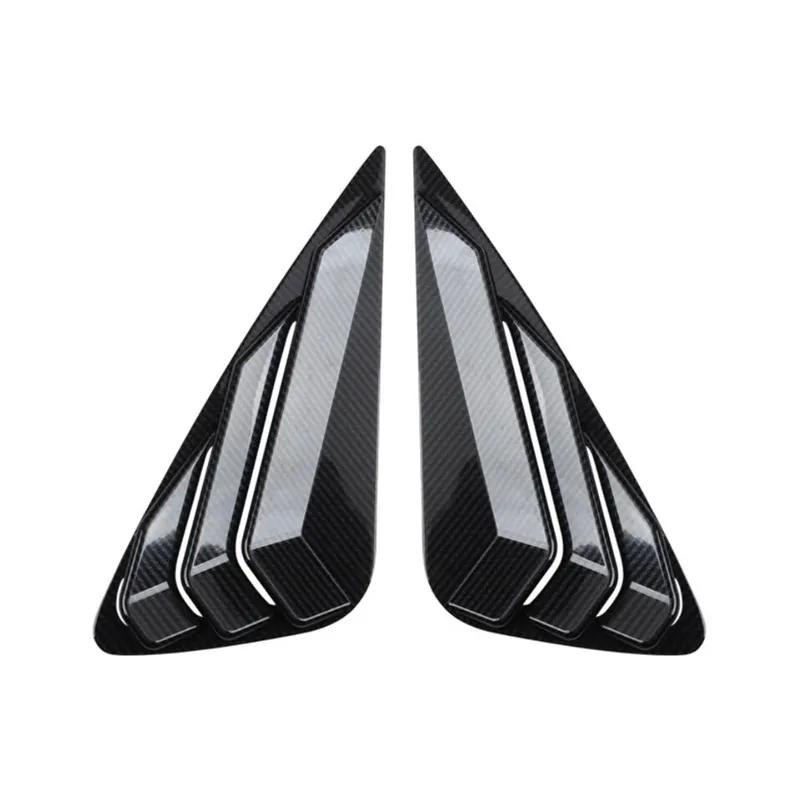 For Lexus NX 2015- Car Rear Louver Window Side Shutter Cover Trim Sticker Vent Scoop ABS Carbon Fiber Style Gloss Black Auto