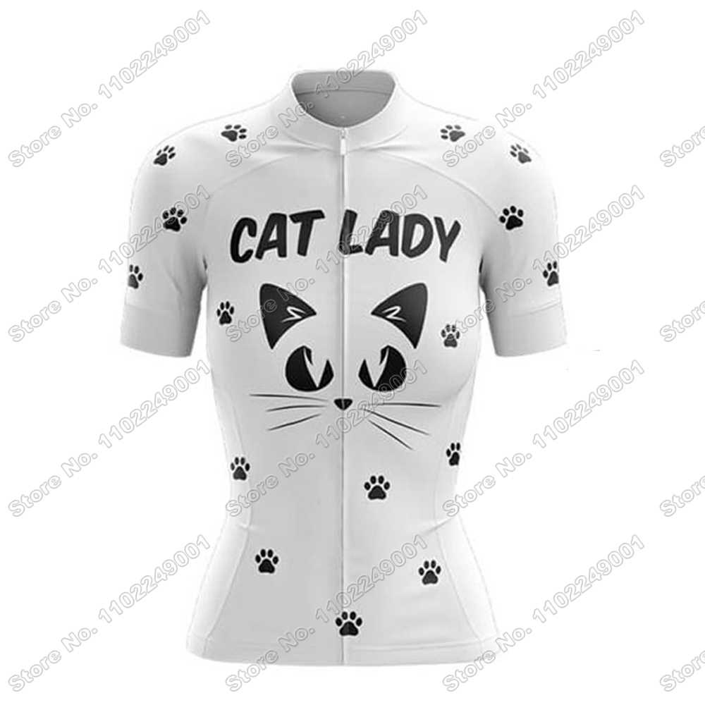 2025 Funny Cat Lady Cycling Jersey Set Women Cute Cycling Clothing Summer Road Bike Shirts Suit Bicycle Pants MTB Maillot