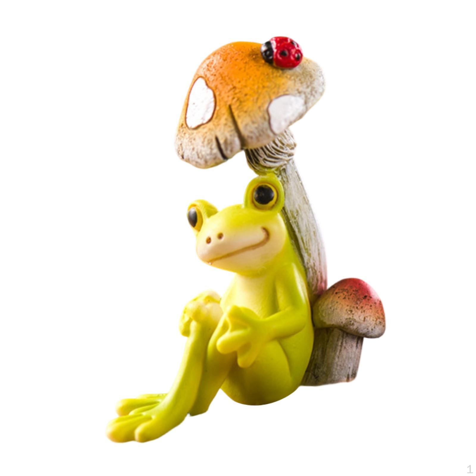 

Frog Statue Resin Animal Sculpture,Creative,Small Mini Indoor Outdoor Decor for Patio Micro