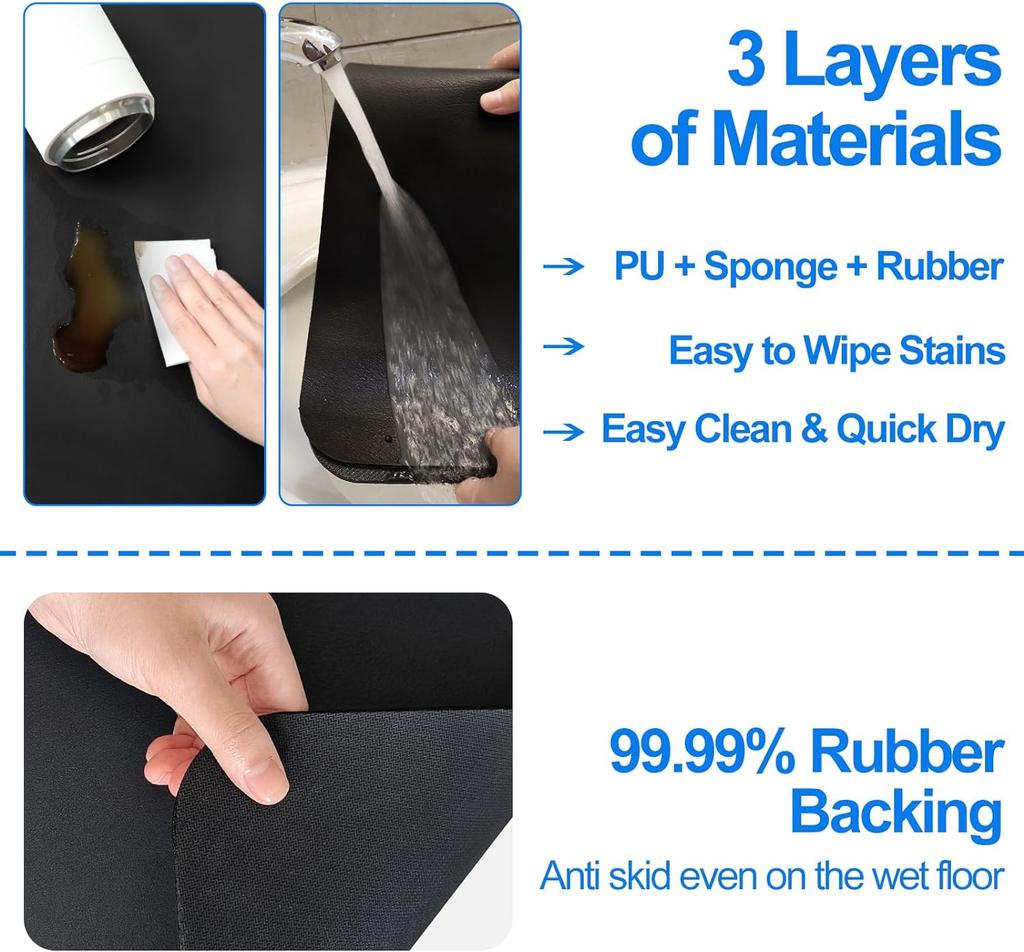 Large Kitchen Super Absorbent Mat Coffee Dish Draining Mat Drying Mat Quick Dry Bathroom Drain Pad Kitchen Faucet Placemat