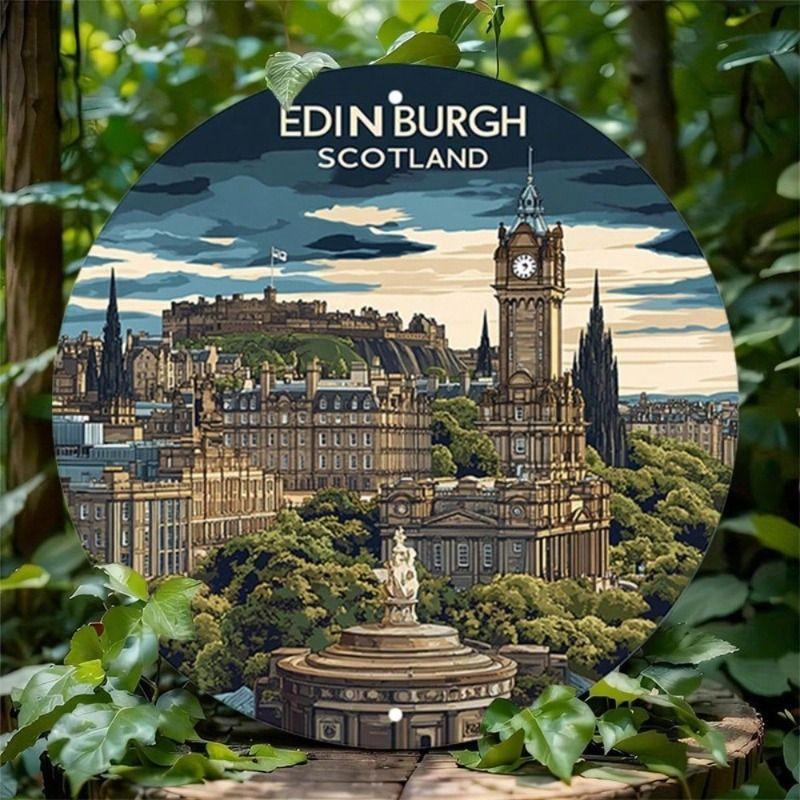 Retro Round Metal Panel for Living Room Bedroom Garage