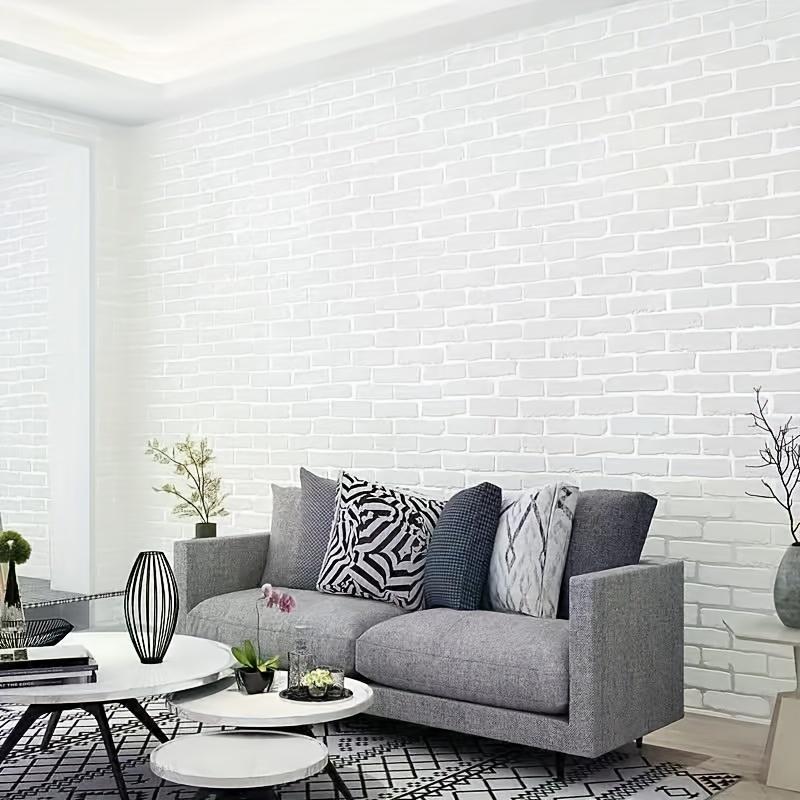 Retro 3D Cultural Brick Wallpaper Simulation White Brick Pattern Brick Restaurant Barber Shop Clothing Store Background Wallpape