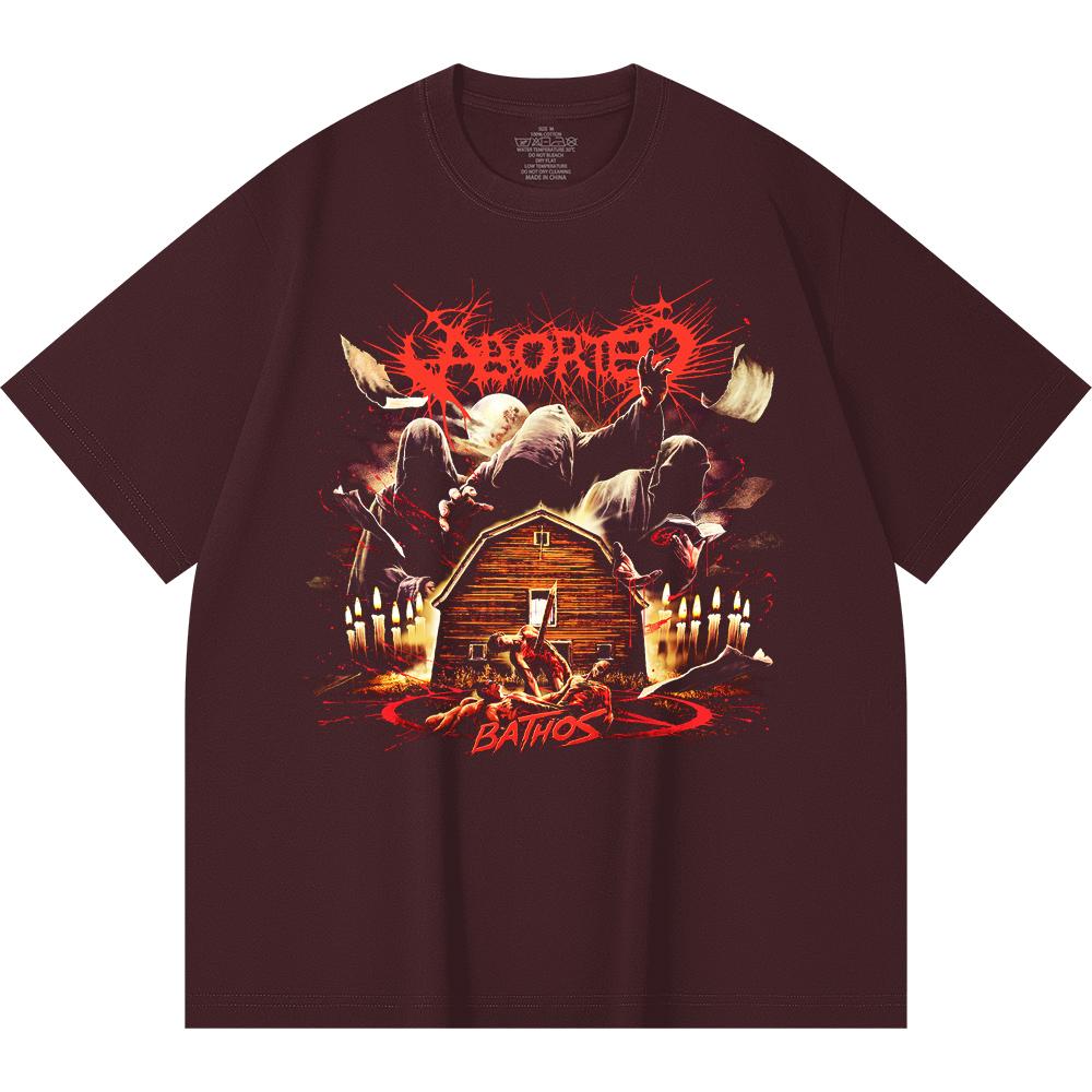 230 Gsm %100 Pamuk Heavy Metal Tişört Rock Grubu Popüler Müzik Baskılı Unisex Ağır Pamuk Tişört