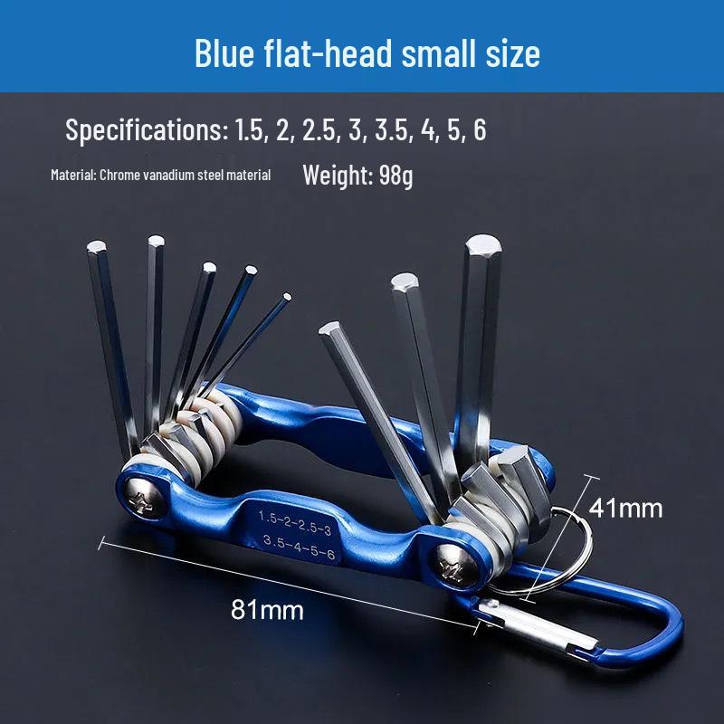 Blue Multifunctional Portable Folding Torx & Hex Wrench Set with Hollow Screwdriver