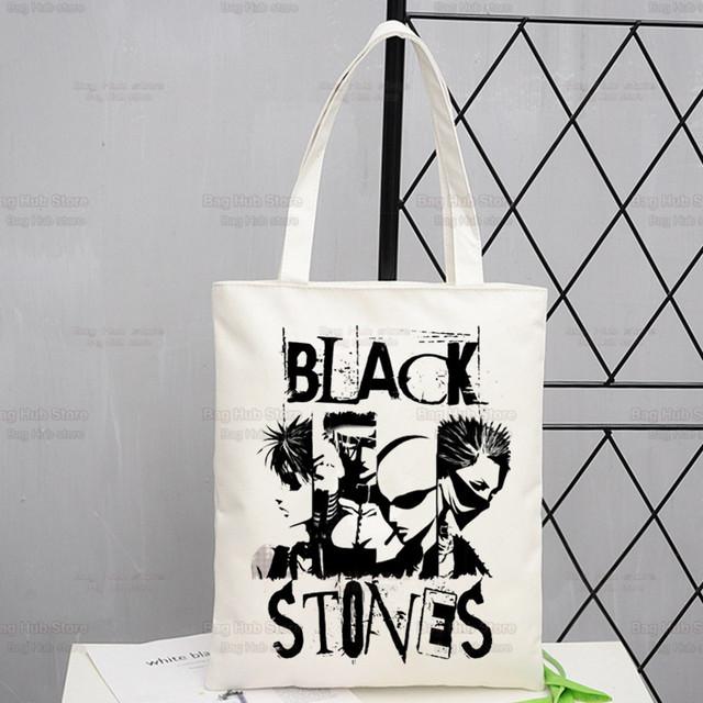 Nana Osaki Anime Women Package Canvas Bag Manga Komatsu Nana Handbags Shoulder Bags Casual Black Stones Shopping Girls Handbag