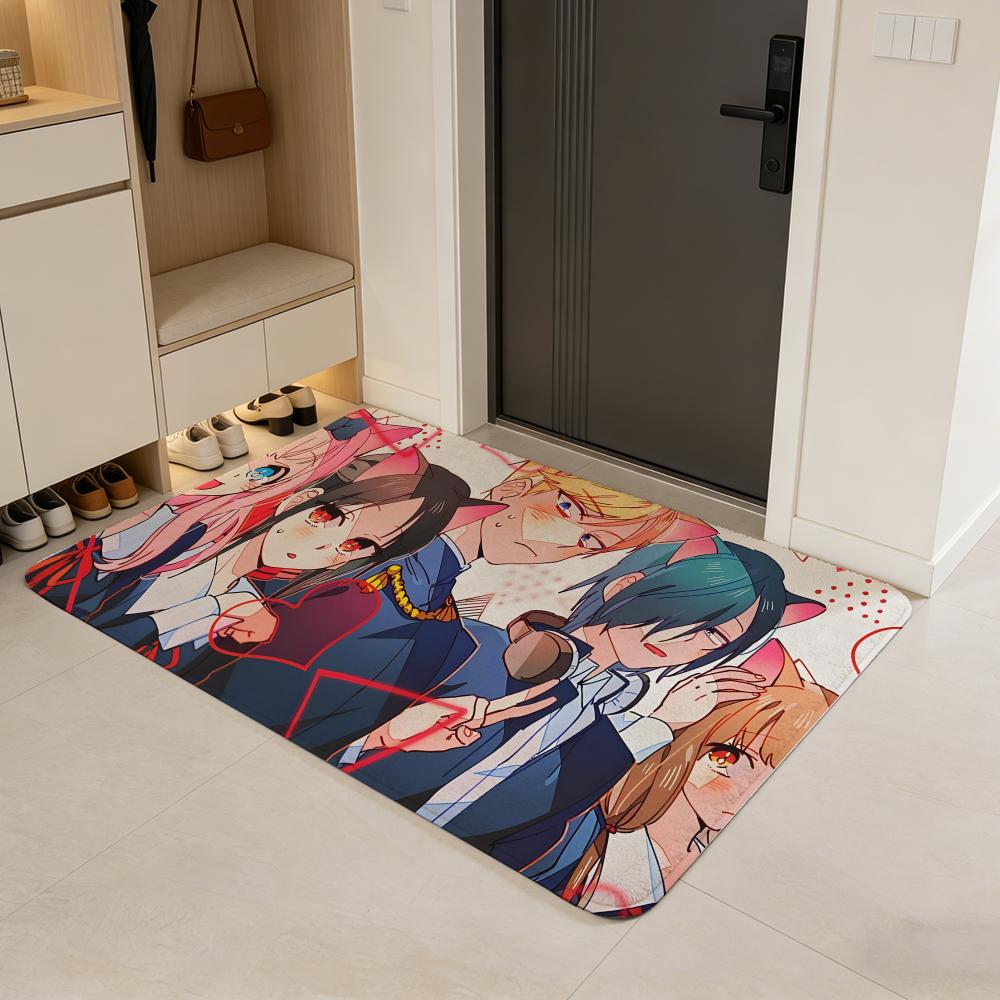 

Warm C-Chi s Sweet Home Floor Mat Flannel Door Mat Non-Slip Absorbent Washable Indoor Home Rug 40x60cm