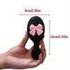 Cute Bow Mini Hairbrush - Portable Folding Pad Comb with Air Bag, Massage Hairbrush with Pink Bow Design, Hair Styling Tool