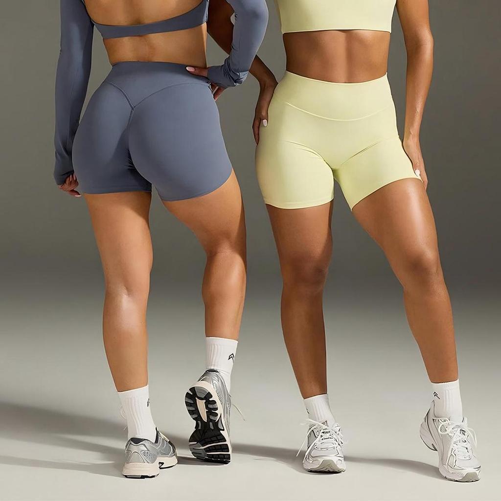 European & Asian Peach Hip Yoga Sports Shorts: High Waist, Slimming, Outdoor Cycling