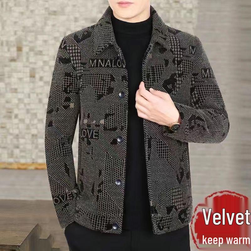 2025 Men's Thickened Woolen Autumn/Winter Casual Jacket Coat
