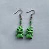 Spooky Green Spirit Earrings Small Dangle Drop Ear Rings Cute Halloween Themed Ears Pendant Accessories Jewelry Gift