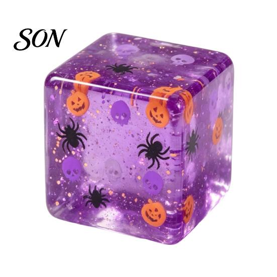 Cube Squeeze Toys Halloween Stress Sensory Toy, Toy with Pumpkin Skull Anxiety Relief Gadget Spider Pattern, Clear Party