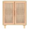 VidaXL Buffet Marron 60x30x70 cm Bois de pin massif et rotin naturel 345632