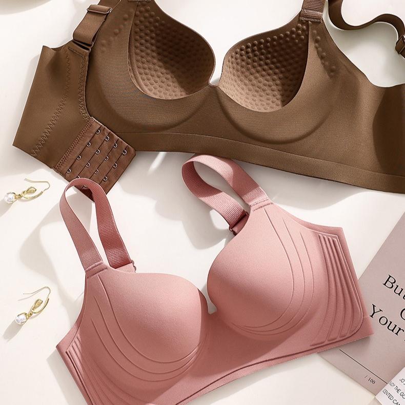 Gathering Bra Women's Adjustable Secondary Lactation Bra Outward-expanding Upper Support Thin Bra Seamless Bra