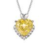 Jewelry Set Heart Shaped High Carbon Ice Flower Cutting Fashion Light Luxury Color Treasure Ring Earnail Necklace