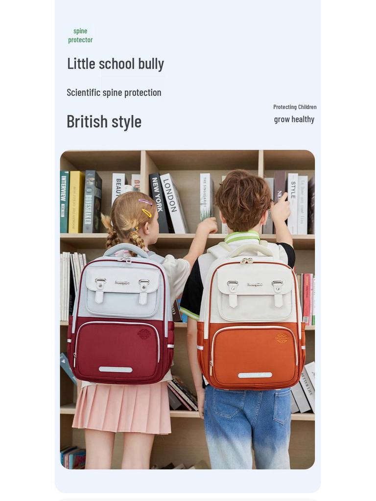 Lightweight Cloud Backpack for Grades 3-6: Large Capacity, Double Shoulder, Spine Protection & Weight Reduction