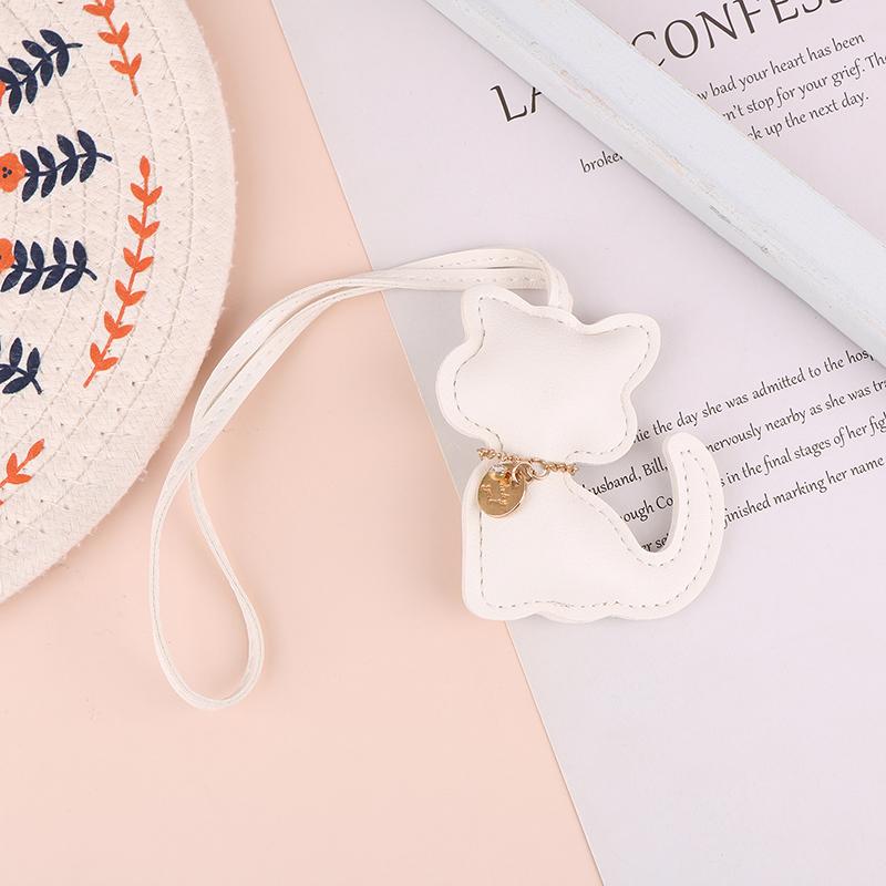 Pu Leather Cat Pendant Keychain Cute Animal Keyring Women Bag Charm Handbag Hanging Decoration For Girl Gifts