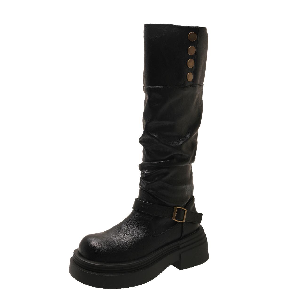 

Autumn new Martin boots women s shoes round head fashion boots classic thick-soled heightened thin boots trendy and comfortable 40