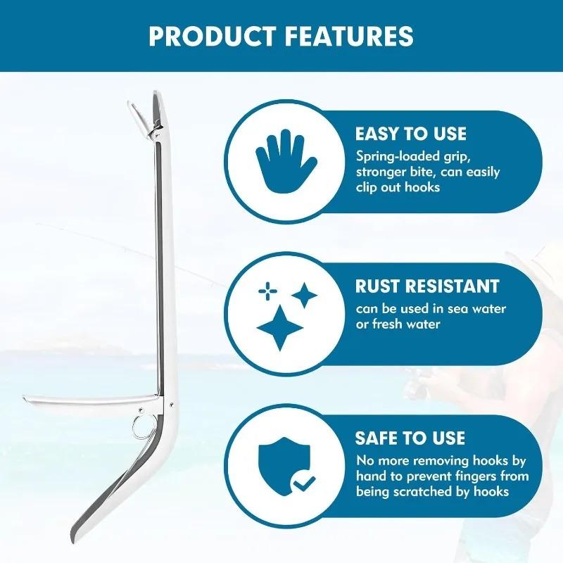 1/2Pcs Stainless Steel Unhooking Device Fish Clamp Clip Catch Remover Plier Fishing Hook Tool Fish Tackle Control Fish Pliers