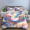 Angel Wings Heart Decor Set Soft Comfortable Duvet Cover Bedding Set Included 1*Duvet Cover & 2*Pillowcases, Gift