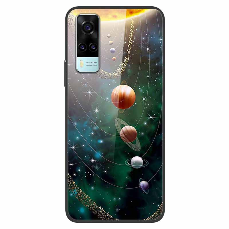 Luxury Cover Case for vivo Y53S 4G Tempered Glass Cover for Vivo Y31 VivoY31 2021 Y51 2020 Phone Case for Vivo V2036 Y53S Coque