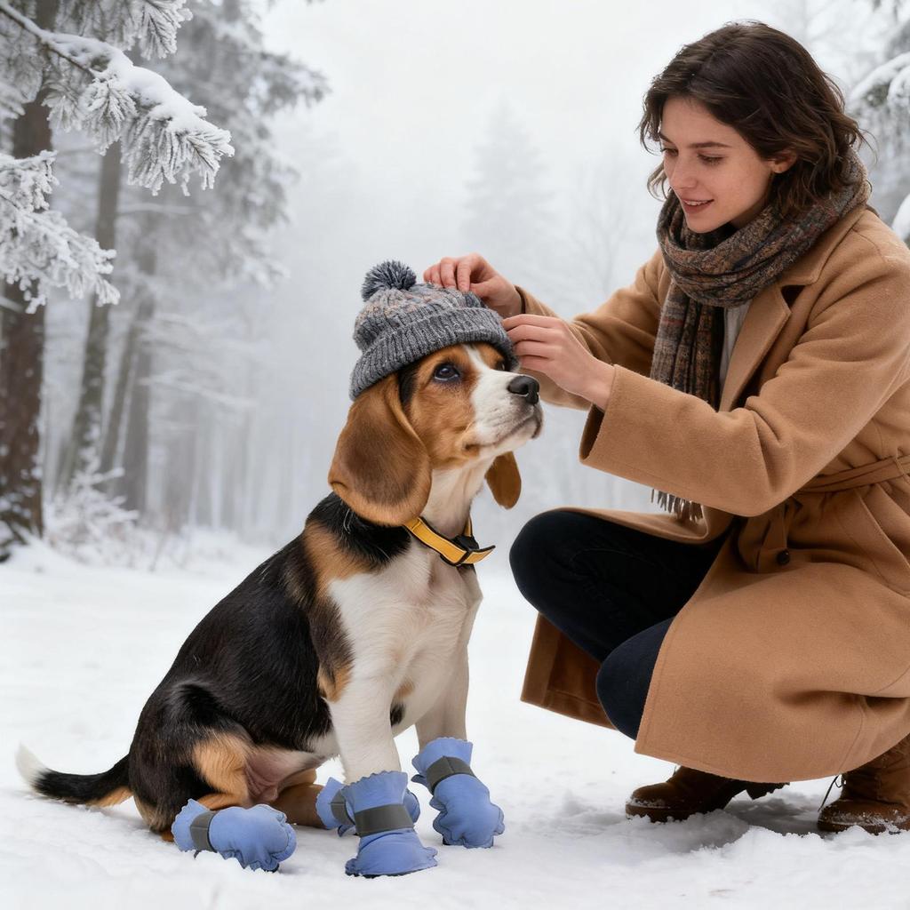 Dog Snow Boots Pet Warm Paw Protector Pet Non-Slip Boots For Small Medium And Large Dogs Winter Hiking Outdoor Walking Camping