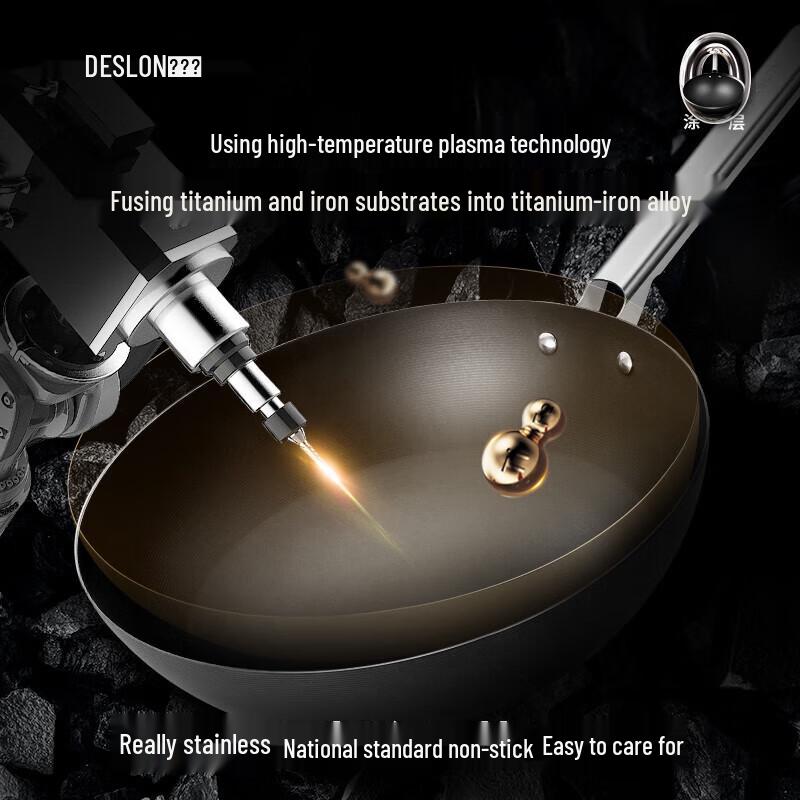 DESLON 30cm Titanium-Iron Non-stick Wok