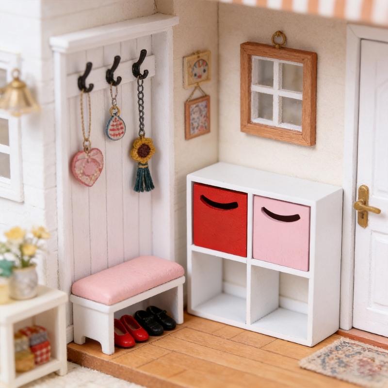 Wooden Miniature Cabinet Model Figure For 1:12 Scale Doll House Accessories Living Room Storage And Decoration Furniture