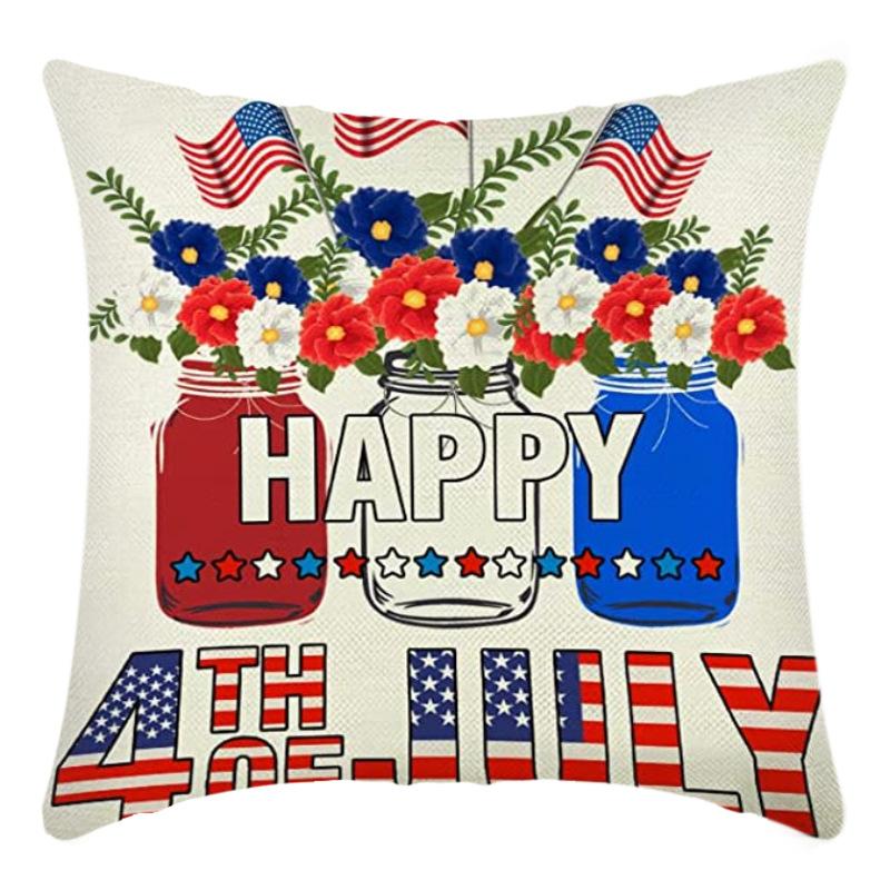 Independence Day Pillow Case Flag Print Home Living Room Bedside Decoration Pillow Cushion Pillow Case