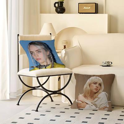 Singer B-Billie-Eilish Decorative Room Aesthetics Pillow Case Home Decor Bedroom Sofa Bed Couch Pillow Cover 45x45
