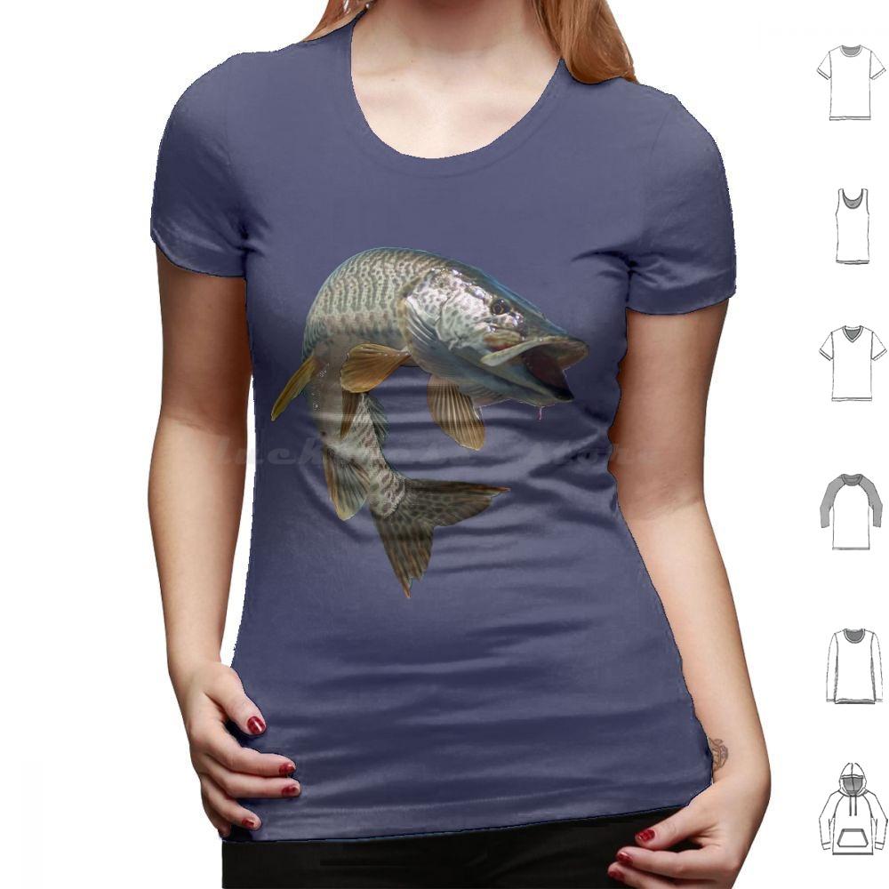 Moschus T-Shirt Baumwolle Männer Frauen DIY Druck Fisch Angeln Angler Moschus Tiger Moschus Forelle Schwarzbarsch Hecht Fliegenfischen Eis
