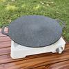 Oil Frying Baking Pan Round Flat Pancake Griddle Barbecue Tray with Food Clip Anti Scald Handle for Outdoor Camping BBQ Tool